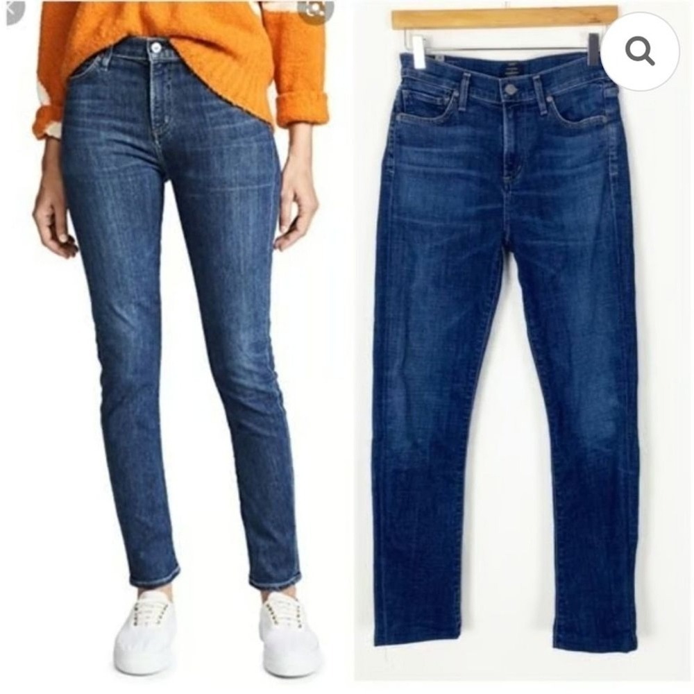 Citizens of Humanity Slim Straight Jeans Womens 28 Blue Distressed Vintage Style